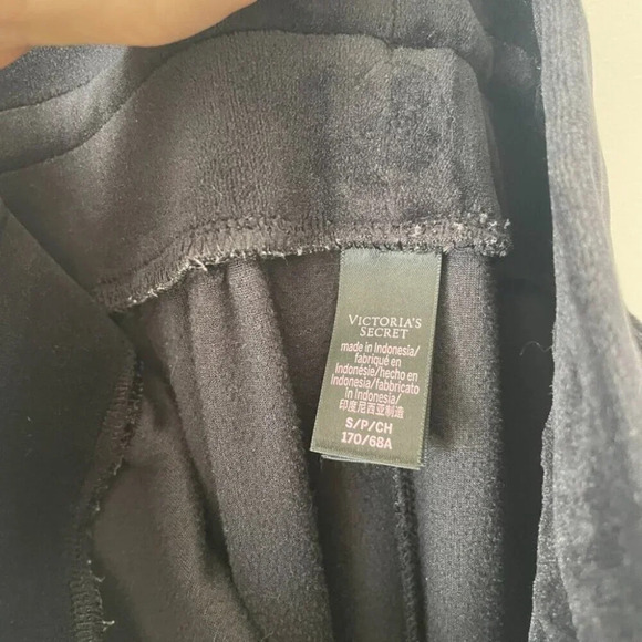 Victoria's Secret Soft Velour Jogger Sweat Pant Black  Size Small - Picture 5 of 6